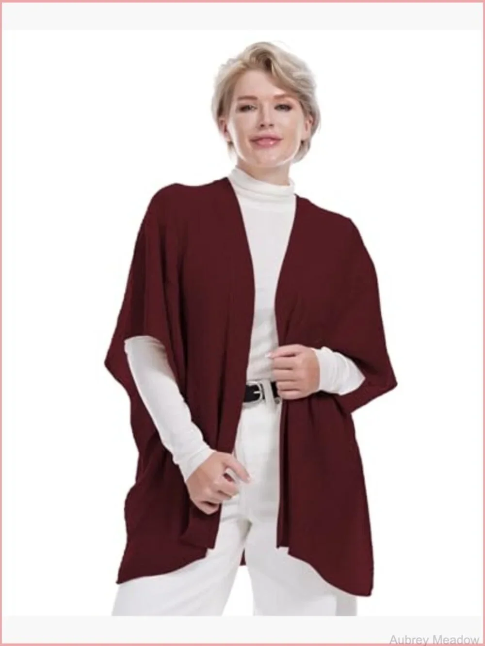 Boho Knit Shawl Wrap Cape Cardigan Open Front